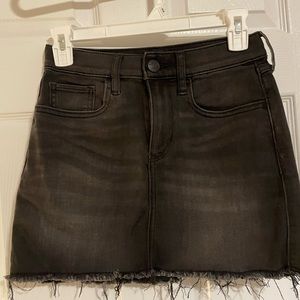 Black denim skirt